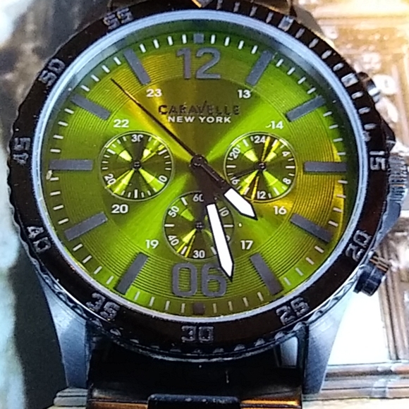 Caravelle New York Accessories - Nice Caravelle New York Bulova Green Face Watch